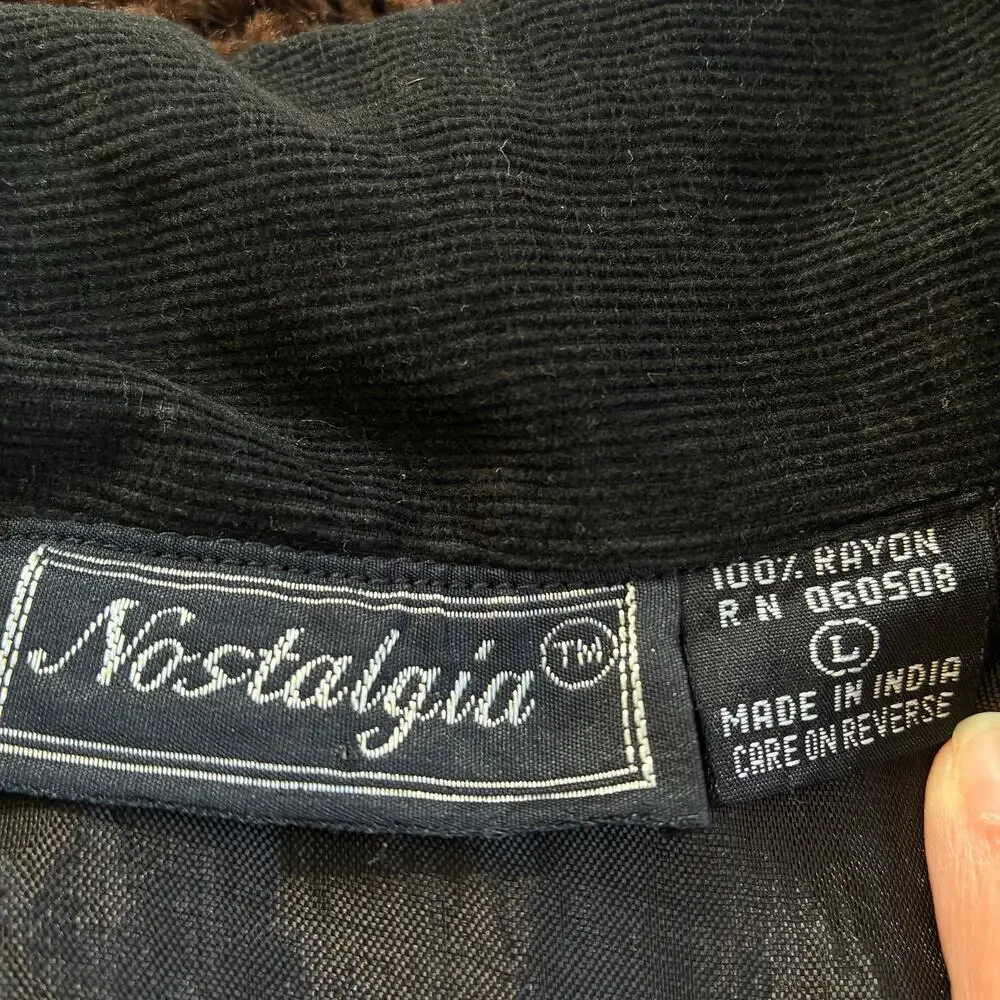 Nostalgia Red Embroidered Black Jacket Blazer By Designer Nostalgia Size L